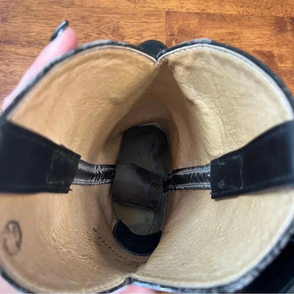 Justin Tobias 12" Western Black Leather boots size 8.5 E wide - Picture 8 of 12